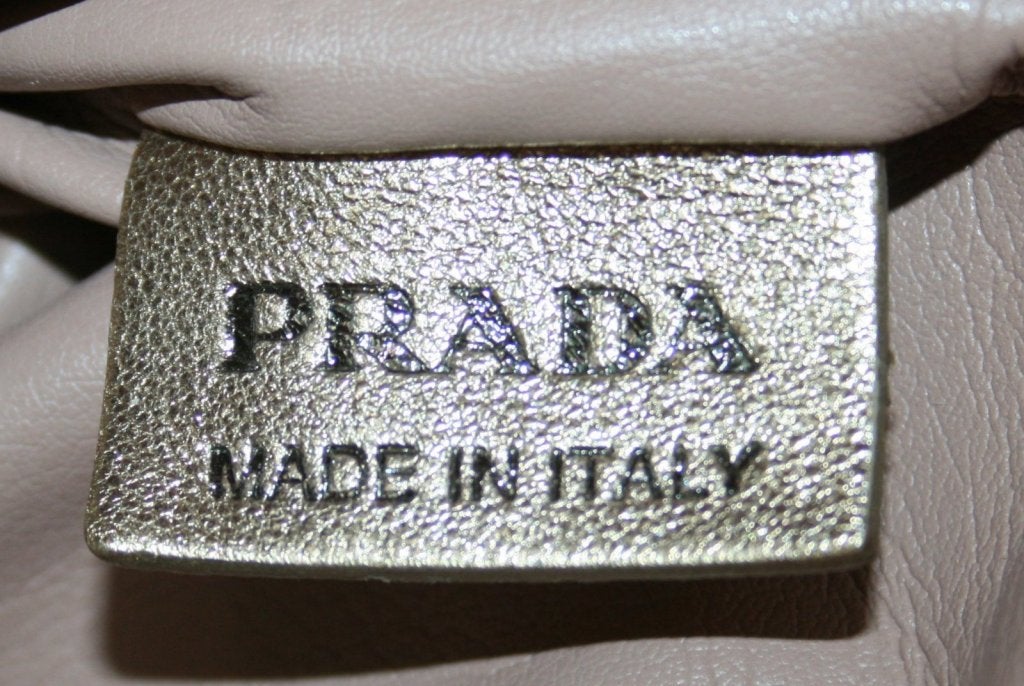 Prada Gold Leather Studded Clutch 3