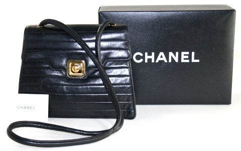 Chanel Black Lambskin Kelly Style Shoulder Bag 6