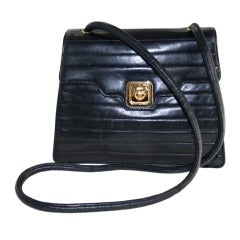 Chanel Black Lambskin Kelly Style Shoulder Bag