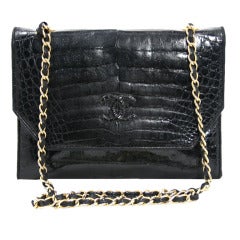 Chanel Vintage Black Crocodile Bag
