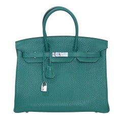 Hermès Malachite Togo 35 Cm Birkin Bag