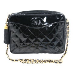 Chanel Black Patent Leather Camera Bag
