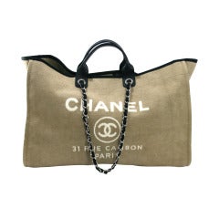 Chanel Tan Canvas XL Cambon Tote