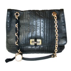 Lanvin Black Leather Happy Shoulder Bag