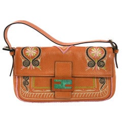Fendi Vachetta Leather Aztec Baguette Bag