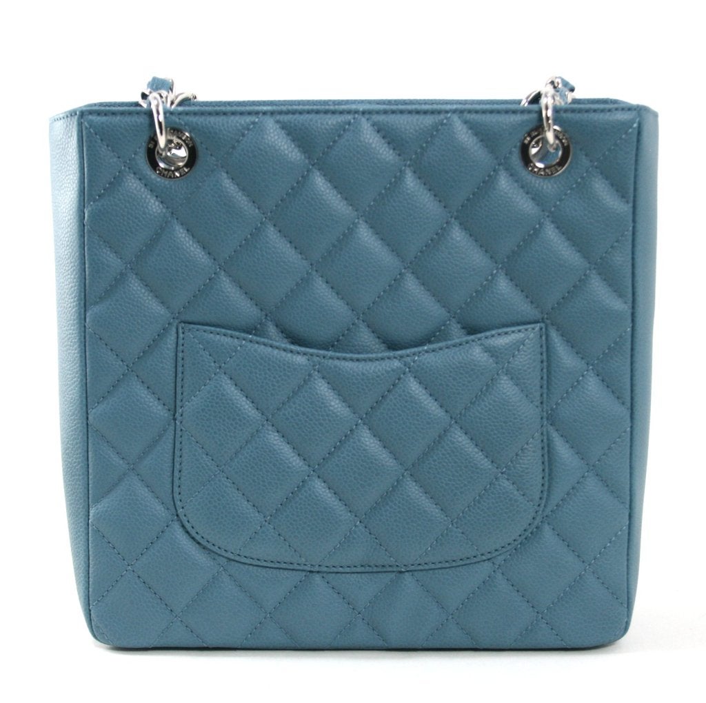 Chanel Blue Caviar Petite Shopping Tote at 1stDibs