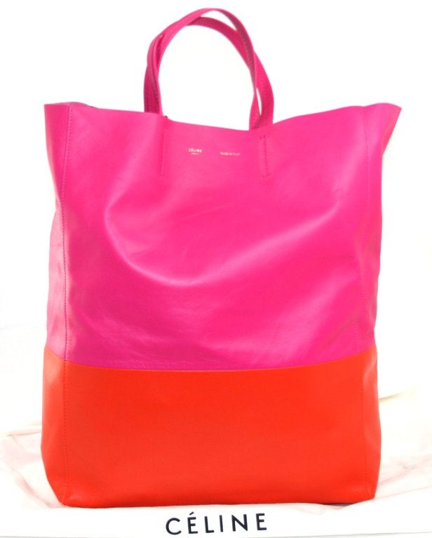Celine Fluo Pink and Orange Bi Cabas Tote 6
