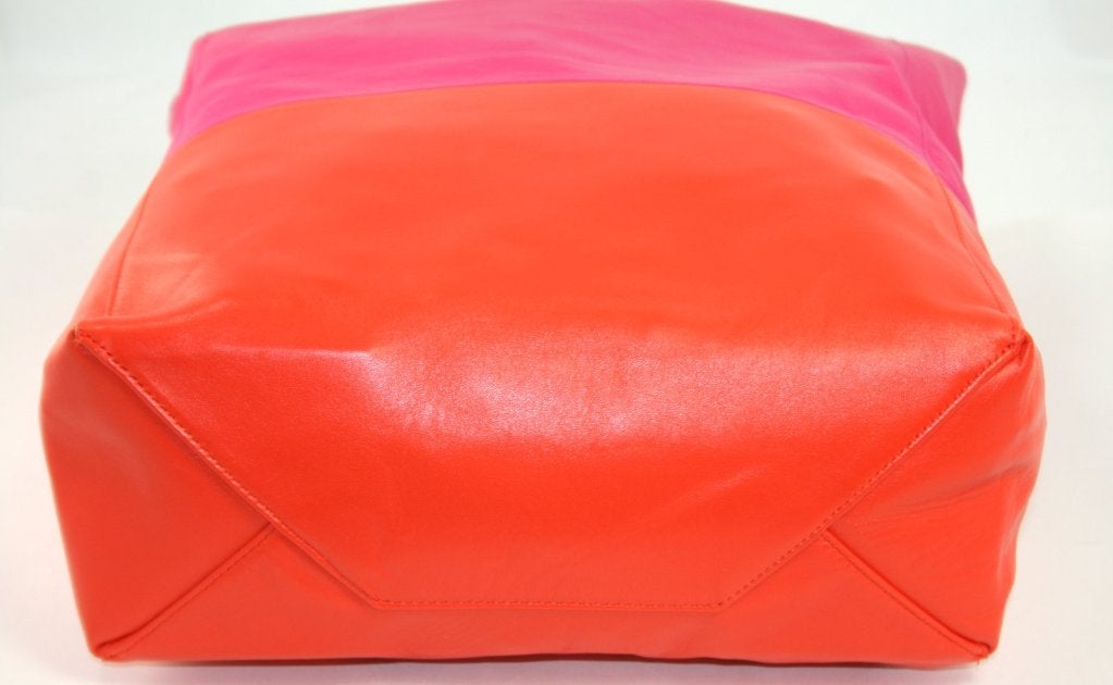 Celine Fluo Pink and Orange Bi Cabas Tote 3