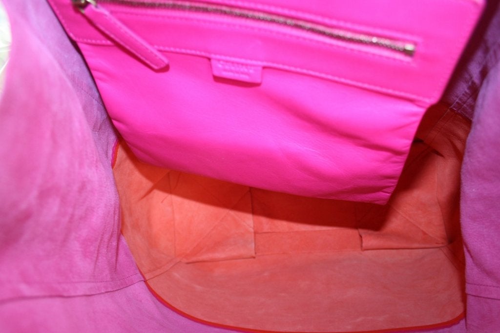 Celine Fluo Pink and Orange Bi Cabas Tote 4