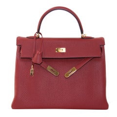 Hermès Rouge H Togo Leather 35 Cm Kelly