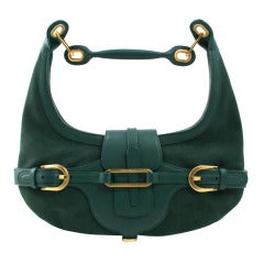 Jimmy Choo Green Suede and Leather Hobo