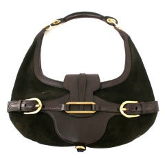 Jimmy Choo Dark Brown Suede and Leather Hobo