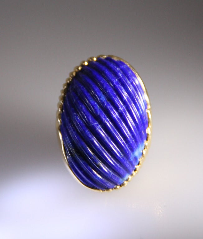 Women's or Men's Lapis Lazuli and Gold Ring