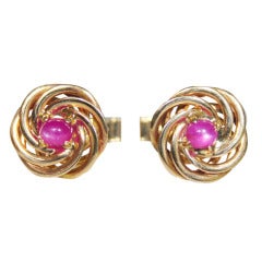 Vintage Pink Star Sapphire Cufflinks