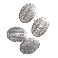 1900s Double Sided Diamond, Gold and Platinum Cufflinks