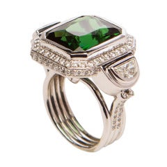 Sam Lehr Tourmaline Diamond Ring