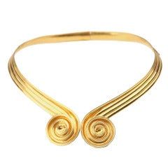 Ilias Lalaounis Gold Cuff Necklace