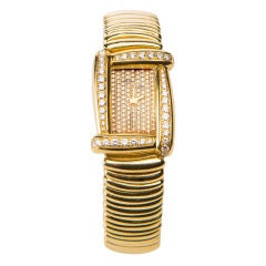 Henry Dunay Lady's Yellow Gold Diamond Bracelet Wristwatch