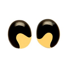Tiffany & Co. Black Onyx Gold Earrings