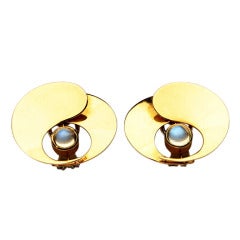 Trudel Gold moonstone earrings