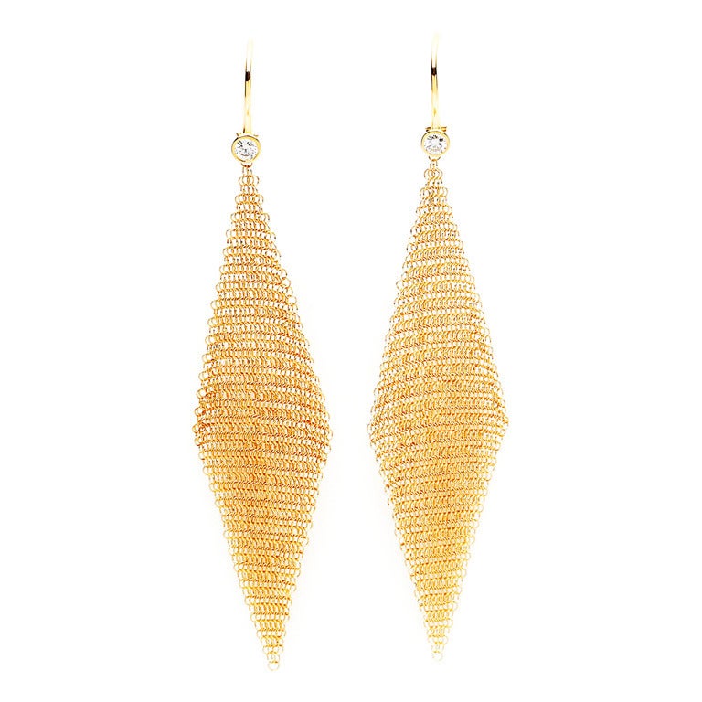 Tiffany & Co. Elsa Peretti Gold mesh earrings