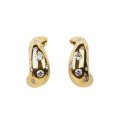 Fred Paris Diamond Gold Earrings 4