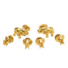 Bielka Elephant Cufflink and Stud Set