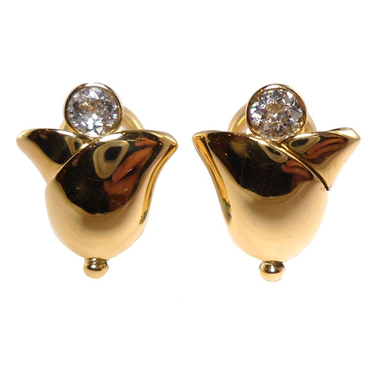 Friedrich Snowdrop Diamond Earclips For Sale at 1stdibs