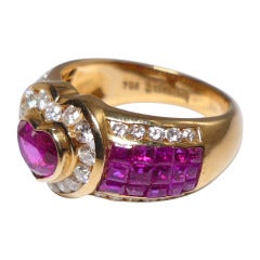 Friedrich Ruby Diamond Invisible Setting Band Ring