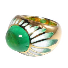 Friedrich Colombian Emerald Cabochon Band Ring