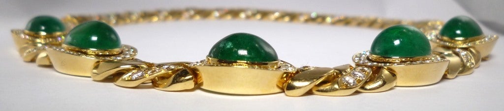 Friedrich Emerald Cabochon Necklace In Excellent Condition In Frankfurt, DE