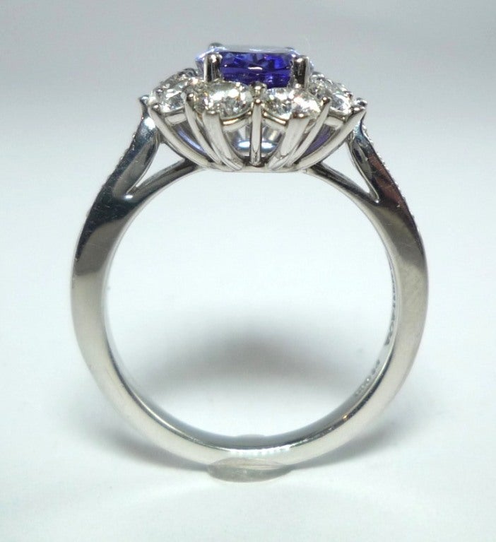Tiffany and Co. Tanzanite Diamond Platinum Engagement Ring at 1stdibs