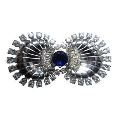 Sapphire Diamond Ring and Brooch Set 4