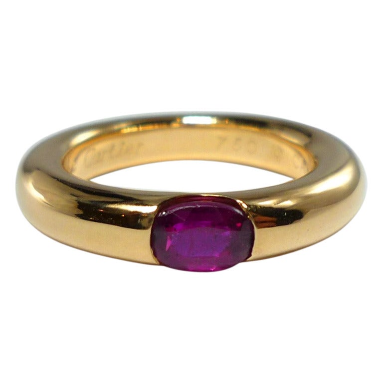 CARTIER Ellipse Ruby Ring at 1stDibs | cartier ellipse ring, cartier ruby  ring