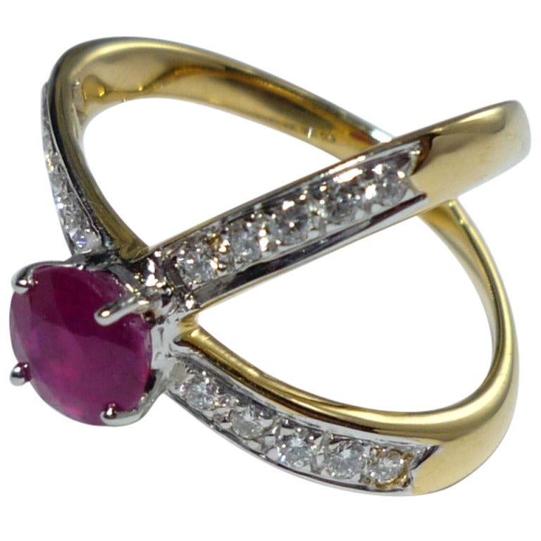 Ruby Diamond Gold Ring at 1stdibs