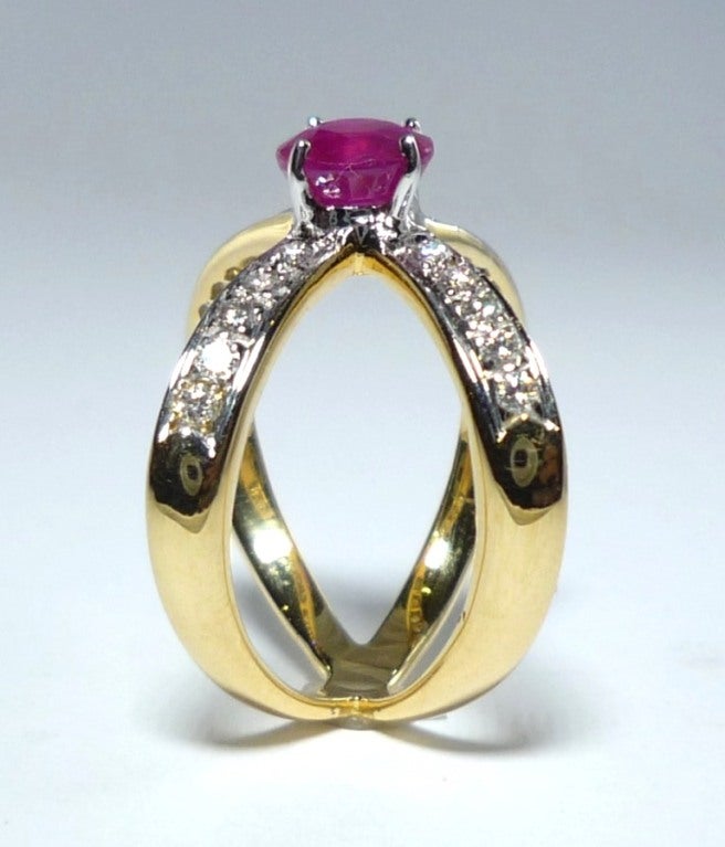 Ruby Diamond Gold Ring at 1stdibs