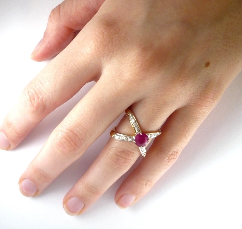 Ruby Diamond Gold Ring at 1stdibs