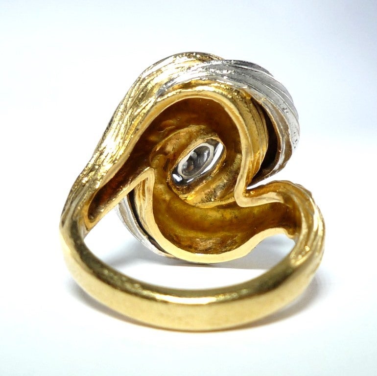 Diamond Gold Swirl Ring 1