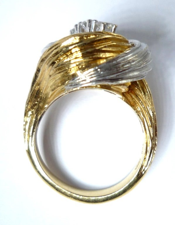 Diamond Gold Swirl Ring 2