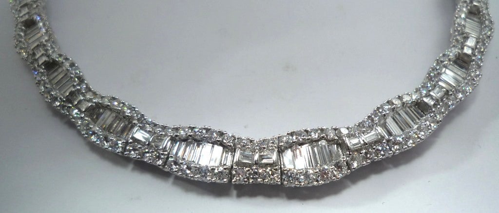 Diamond Platinum Collar Necklace