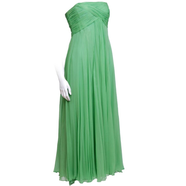 Malcolm Starr Silk Chiffon Gown For Sale