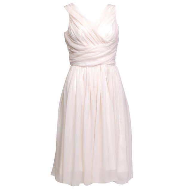 Ivory Silk Chiffon Dress For Sale at 1stDibs
