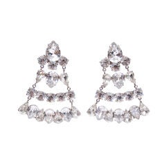 Large Rhinestone Teardrop Ear Clips 8