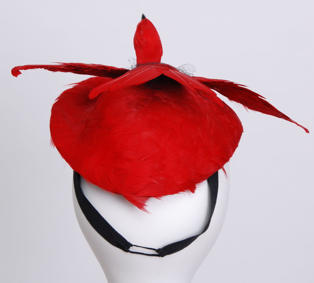 Women's Red Cardinal Feather Hat