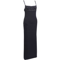 Gianni Versace Couture Black  Studded Gown