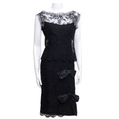 Hattie Carnegie Black Lace 2 Piece Ensemble