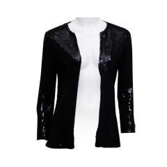 Halston Black Sequin Jacket