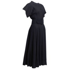 Vintage Norman Norell Black Silk Dress
