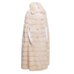 Retro June Carter-Cash Buttercream Mink Cape