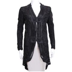 Antique Victorian Black Silk Net Jacket